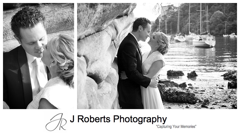 B&W of couple almost kissing - wedding photography sydney